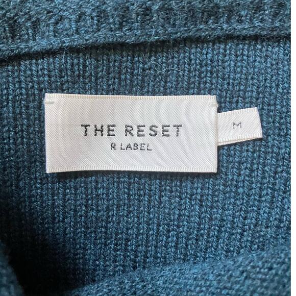 The Reset R Label Dark Green Teal Sweater Wool Cashmere Blend Long Sleeve Medium - Picture 3 of 4